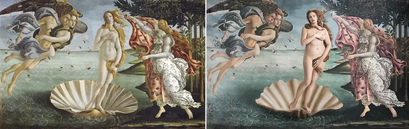 Candice Huffine w wersji &quot;Narodzin Venus&quot; Sandro Botticelli