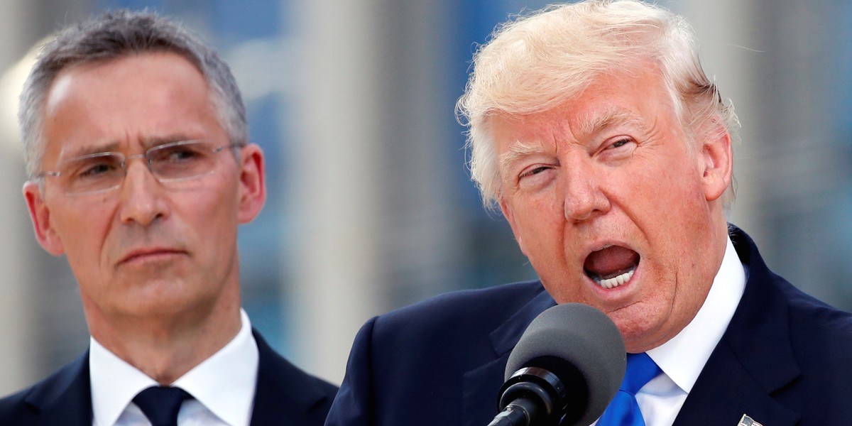 Trump lectures NATO allies to their faces as they look on in awkward silence