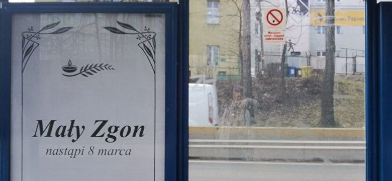 "Mały Zgon nastąpi 8 marca": Tajemnicze plakaty na ulicach. O co chodzi?