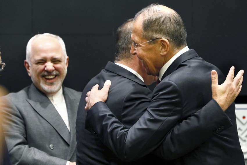 Džavad Zarif, Mevlut Čavušoglu i Sergej Lavrov u Njujorku 2019.