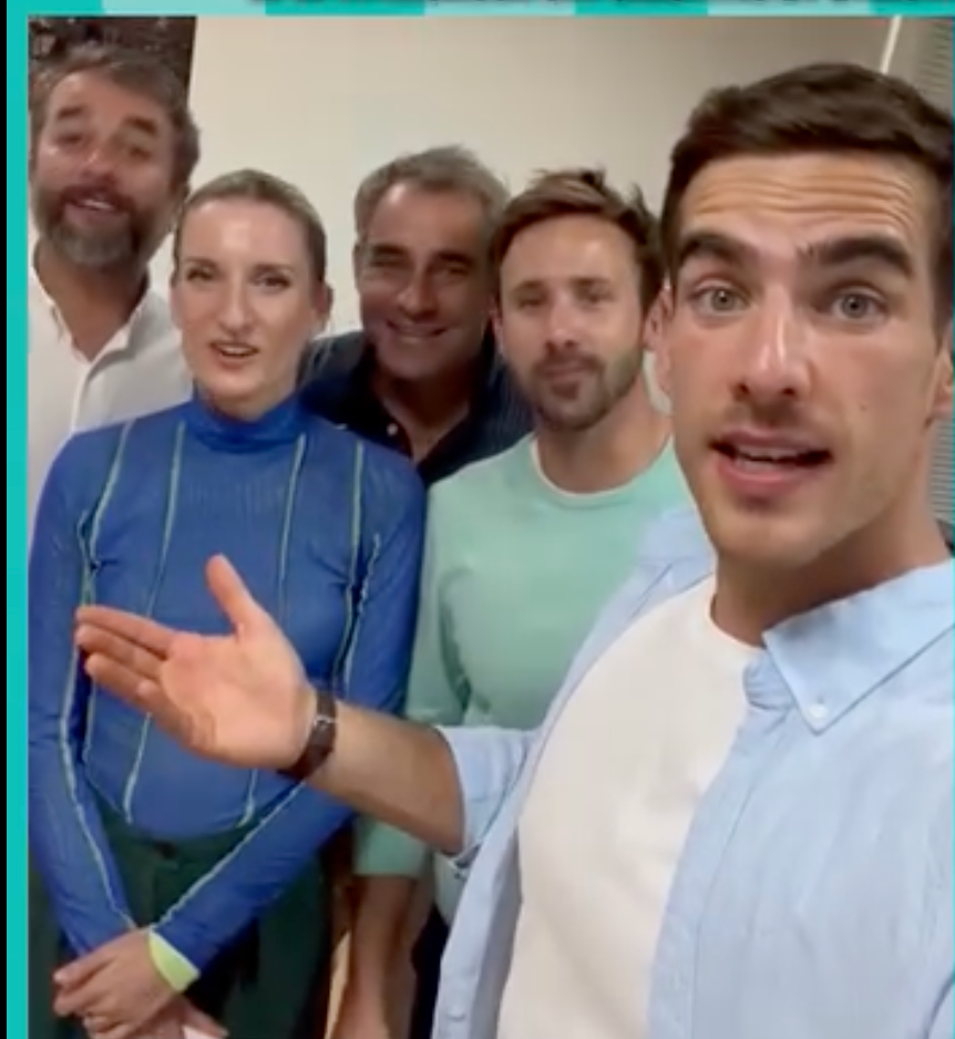 Zľava: Vladimír Kobielsky, Adela Vinczeová, Filip Tůma, Marek Fašiang a Adam Bardy.