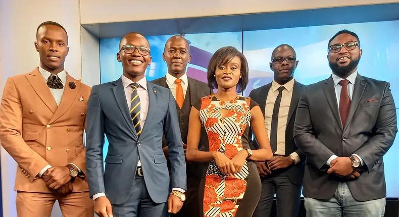 Former Switch TV news anchor Frederick Muitiriri  with his former colleagues at Switch TV