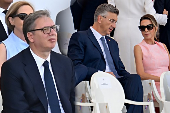 PLENKOVIĆA PITALI ZAŠTO JE VUČIĆ SEDEO U PRVOM REDU U PARIZU, A ON U DRUGOM Pokušao da objasni, ali nije uspeo: Kako su Starmer i Merc pored Vučića, a nisu predsednici?!