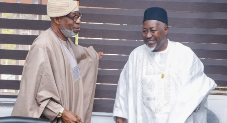 Dr Dele Alake, Minister of Solid Minerals Development and Abubakar Badaru, Minister of Defence [ NAN]