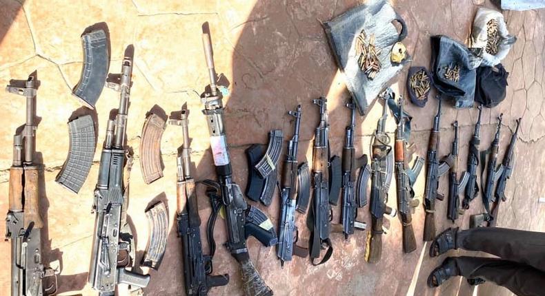 Weapons surrendered by the bandits [Zamfara State Government]