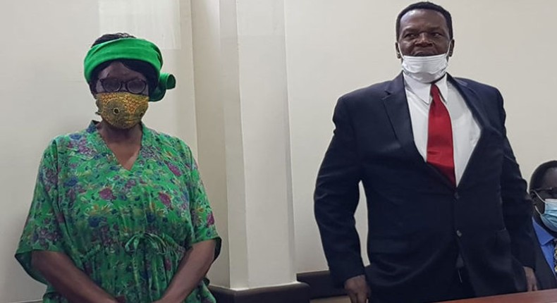 Ms Grace Wakhungu and Sirisia MP John Waluke in court during their sentencing 