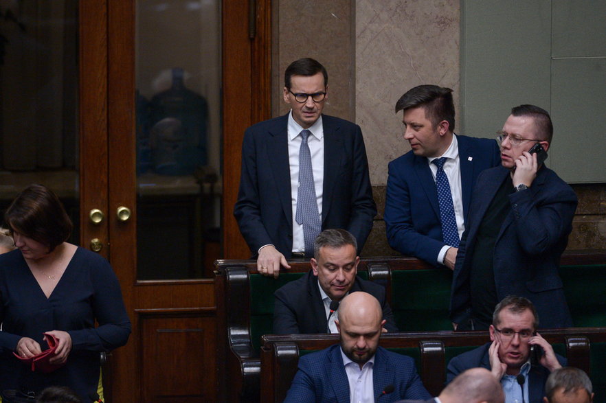 Mateusz Morawiecki i Michał Dworczyk w Sejmie