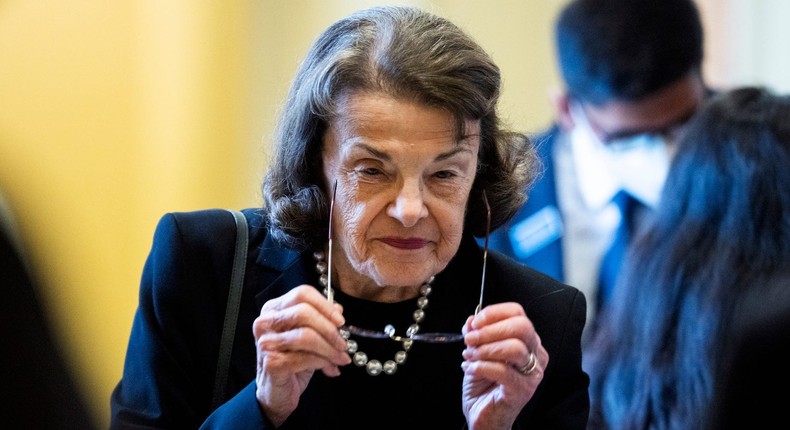 Democratic Sen. Dianne Feinstein of California at the Capitol on April 26, 2022.Tom Williams/CQ-Roll Call via Getty Images