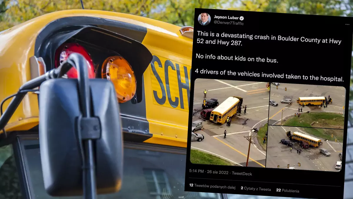 W USA 13-latka zderzyła się z trzema innymi samochodami, w tym szkolnym autobusem