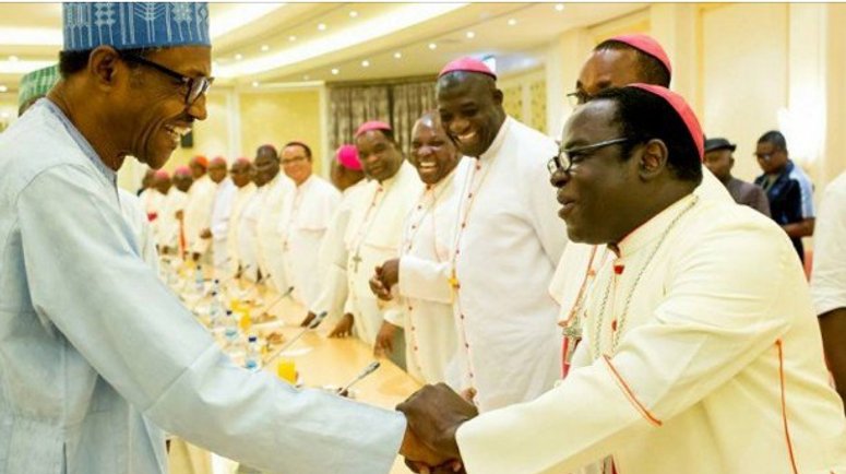 Catholic Bishops during a meeting with President Buhari circa 2015 (Presidency) 