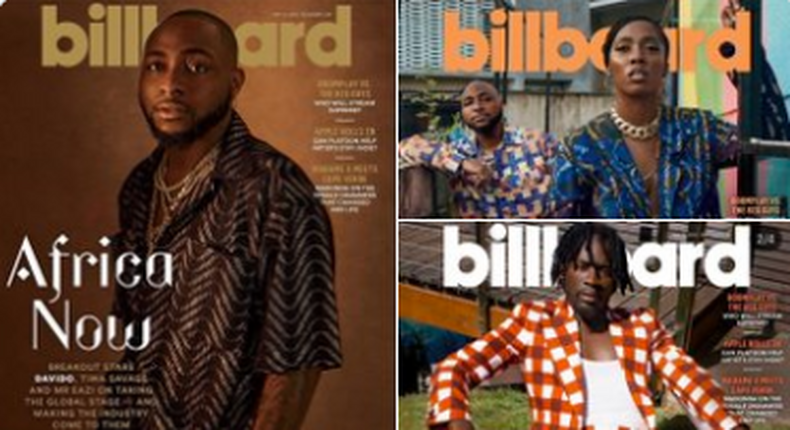 Davido, Tiwa Savage and Mr. Eazi are cover stars for Billboard magazine. (Billboard)