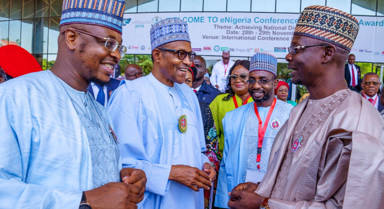 President Muhammadu Buhari at the E-Nigeria International Conference in Abuja (Twitter/@NigeriaGov)