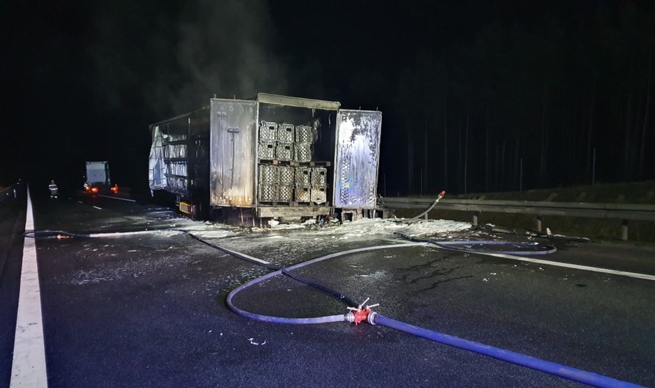 Pożar samochodu ciężarowego na S3