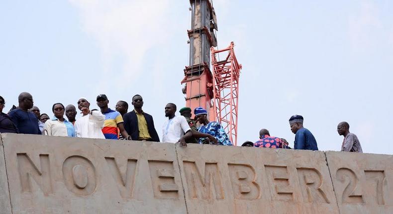 Gov Aregbesola on inspection tour with members of the press 