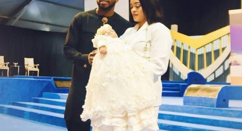 Joseph Yobo and wife, Adaeze dedicate daughter to the Lord
