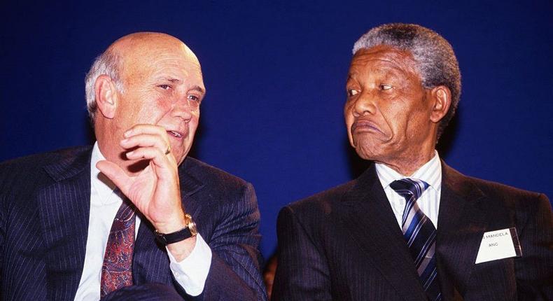 De Klerk et Nelson Mandela