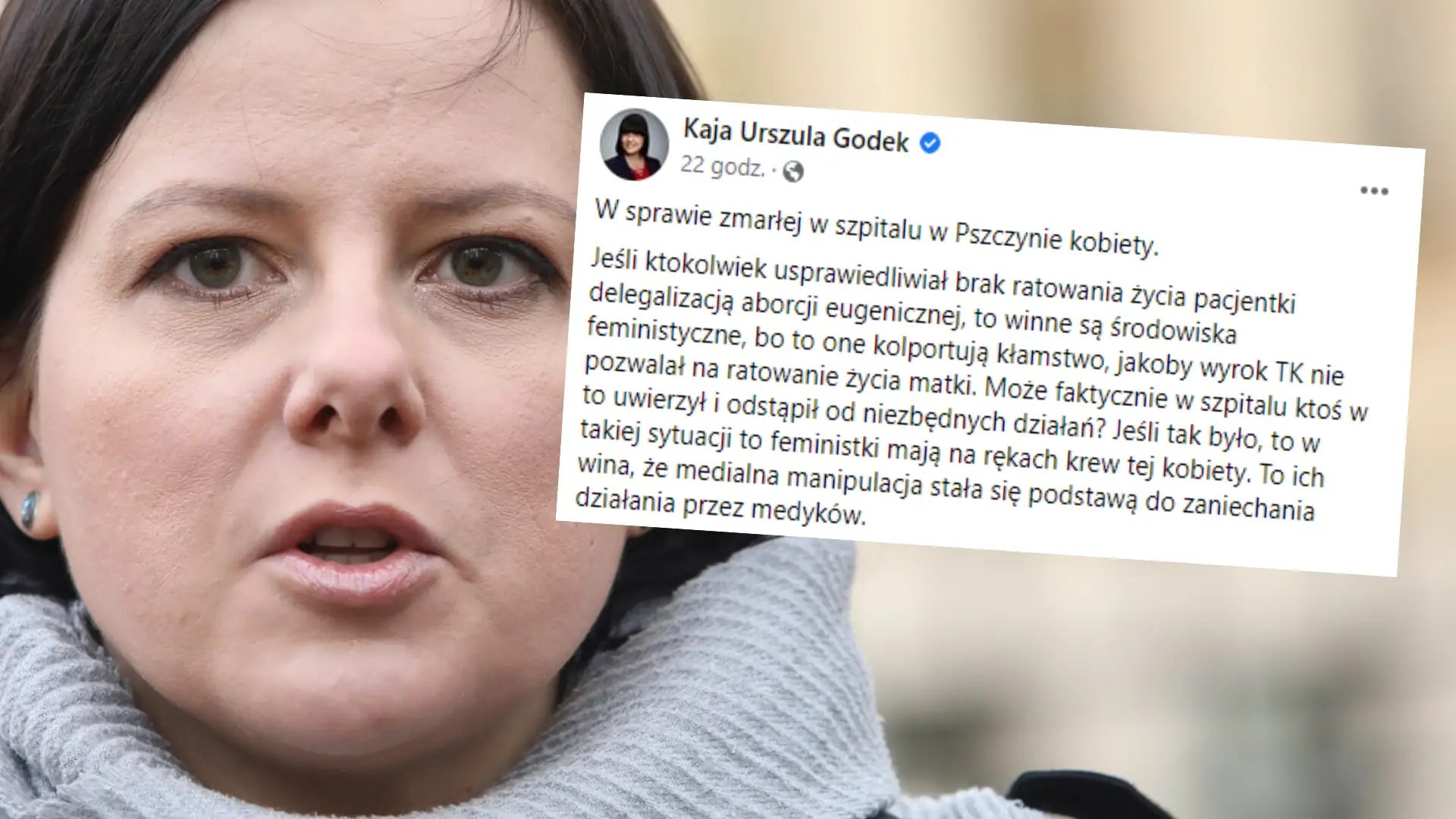 Kaja Godek komentuje śmierć ciężarnej Izy: "feministki mają krew na rękach"