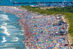 Plaża we Władysławowie, pierwszy dzień sierpnia br.