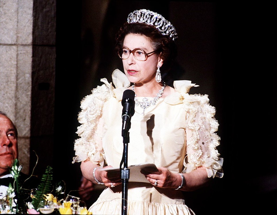 Erzsébet királynő 1983-ban, San Fransico városában