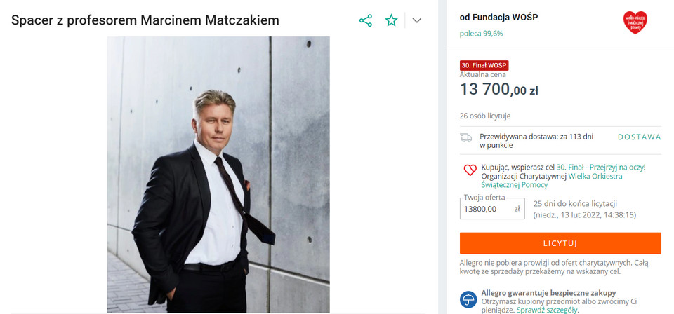 Marcin Matczak dla WOŚP