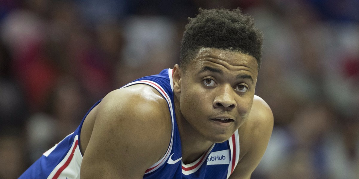 76ers rookie who's out with a mysterious shoulder injury was seen shooting with his opposite hand at practice