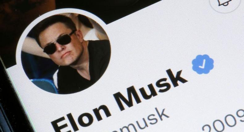 Elon Musks Twitter account is displayed on the screen of an iPhone on April 26, 2022 in Paris, France.Chesnot/Getty Images