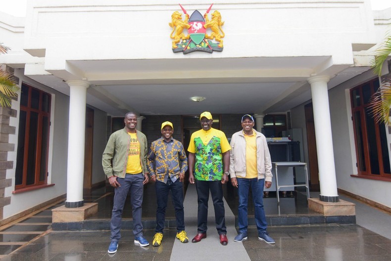 Radio host Njogu wa Njoroge with Deputy President William Ruto MP Ndindi Nyoro and MP Kiamani Ichungwa.