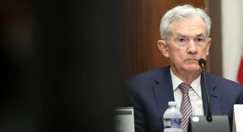 Federal Reserve Chairman Jerome Powell participates in a meeting of the Financial Stability Oversight Council at the U.S. Treasury on July 28, 2023 in Washington, DC.Kevin Dietsch/Getty Images