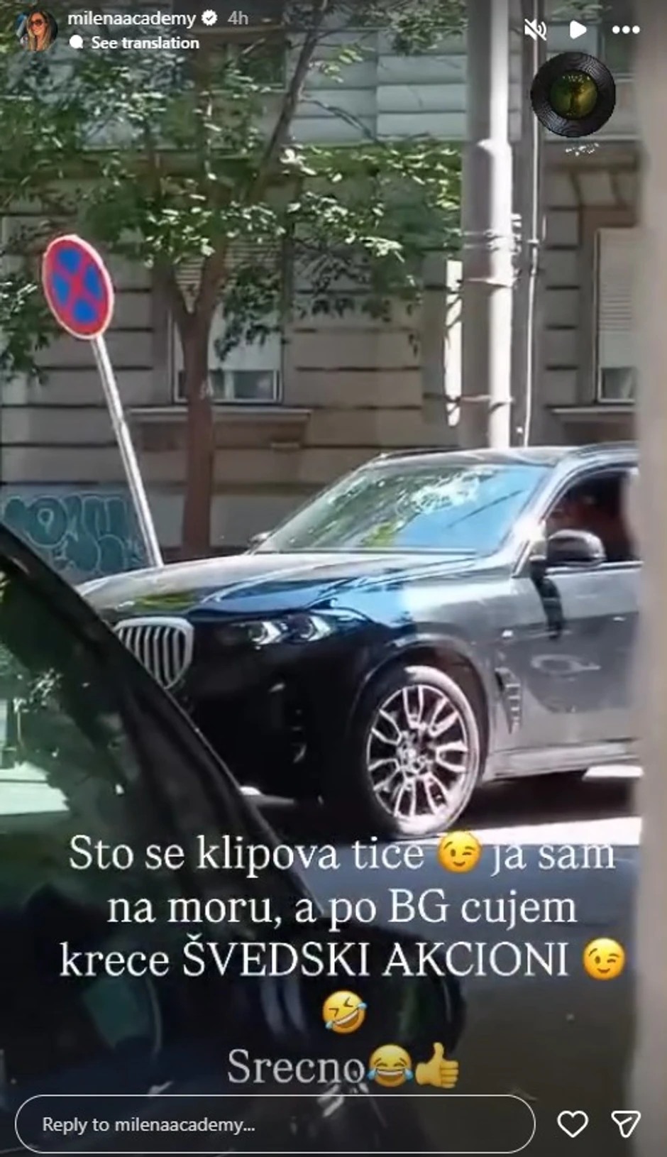 Milena Kačavenda podelila snimak Asmina Durdžića iz Beograda: Srećno