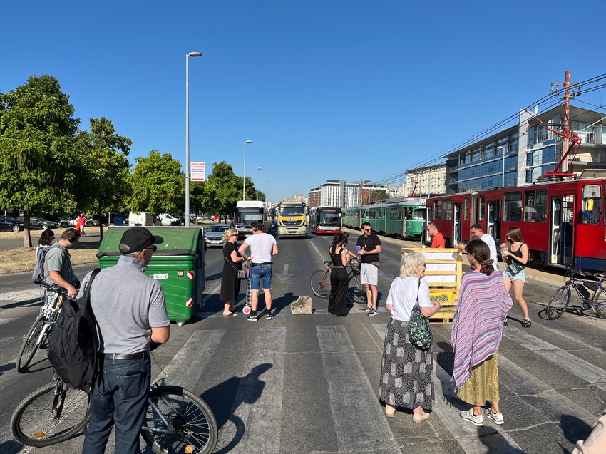 Blokada na Novom Beogradu