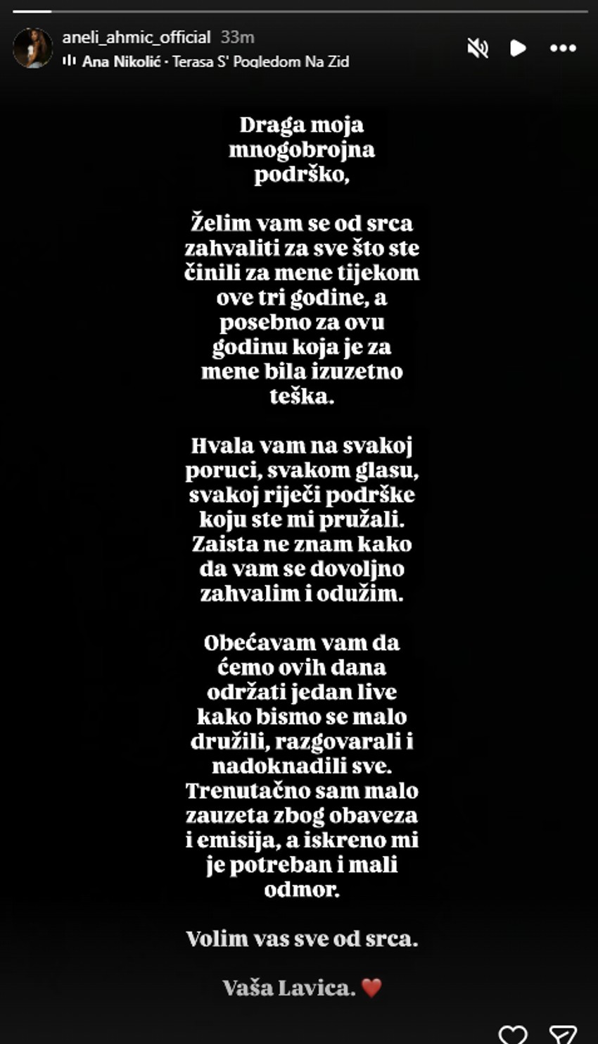 Oglasila se Aneli Ahmić