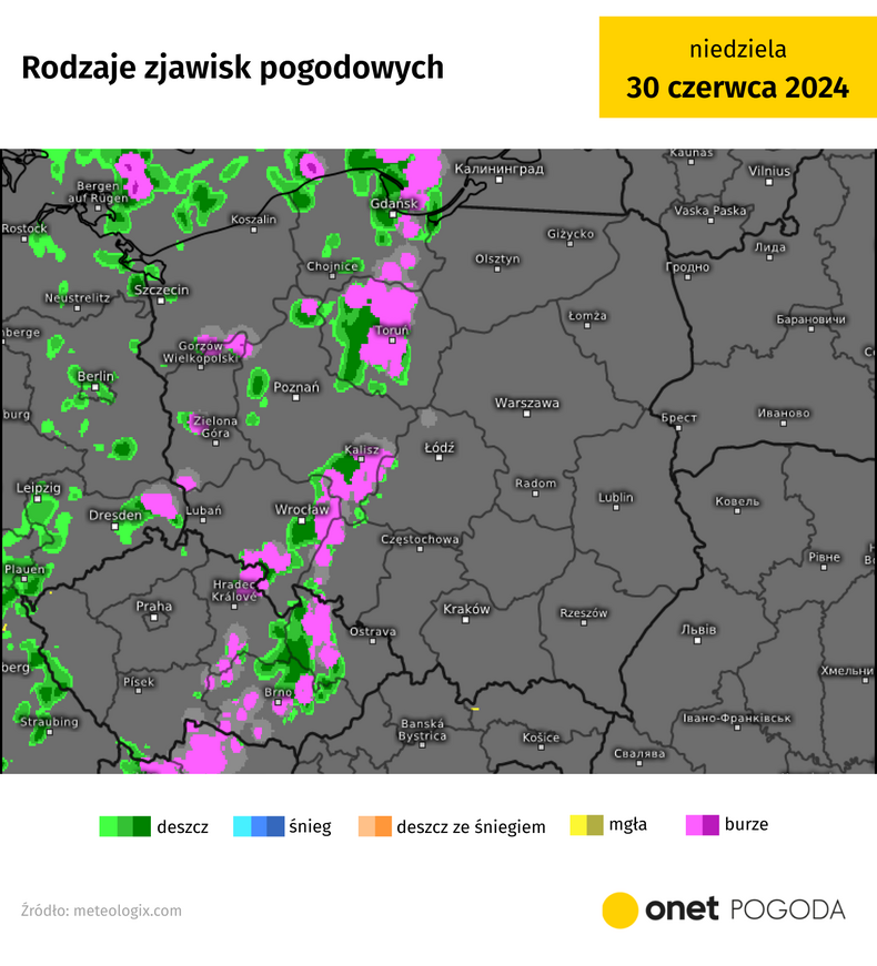 W niedzielę przez Polskę przejdzie bardzo aktywny front burzowy