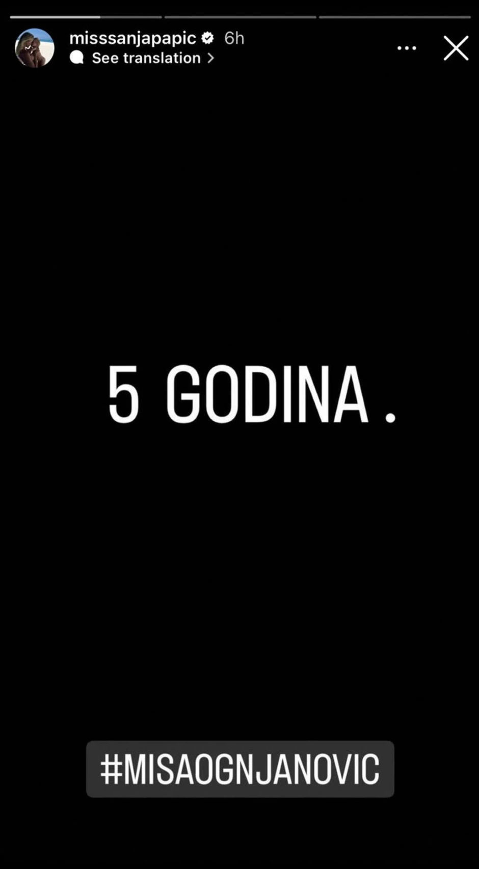 Objava supruge Miše Ognjanovića 