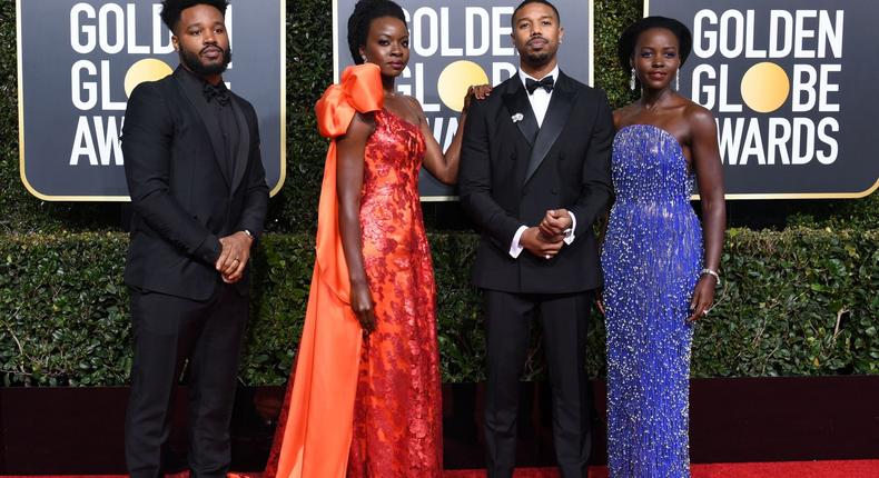 The Black Panther cast show up on the red carpet at the Golden Globes