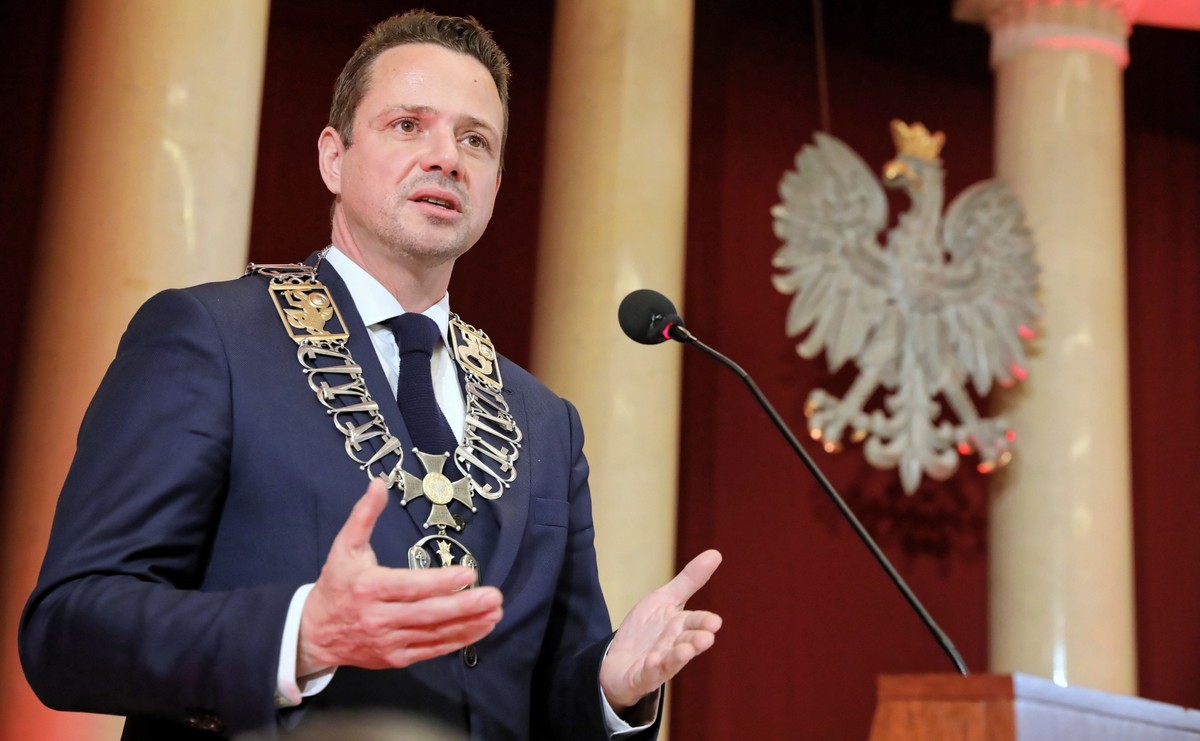 Rafał Trzaskowski podczas zaprzysiężenia na prezydenta Warszawy