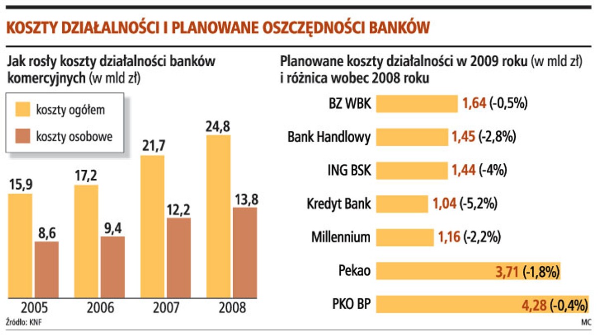 Kaszt działalności i planowane oszczędności banków