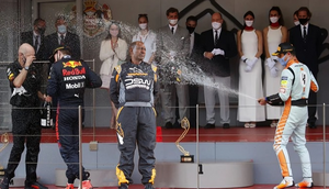 An image has gone viral on social media, claiming to show President William Ruto being sprayed with champagne during the 2024 WRC Safari Rally.