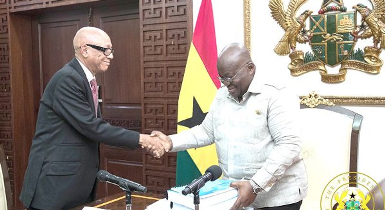 Justice Emile Short with Nana Addo