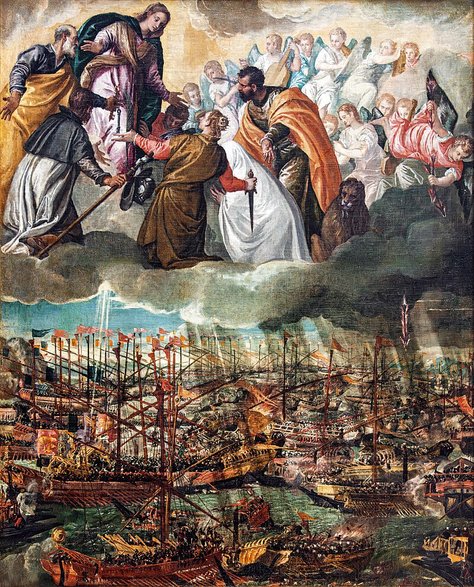 „Alegoria Bitwy pod Lepanto” autorstwa Paolo Veronese (ok. 1572, Gallerie dell'Accademia, Wenecja) Wikipedia