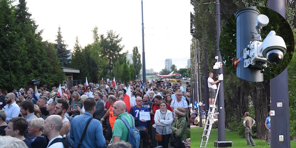 Służby nagrywają protestujących ludzi pod domem Kaczyńskiego. Oto dowód!