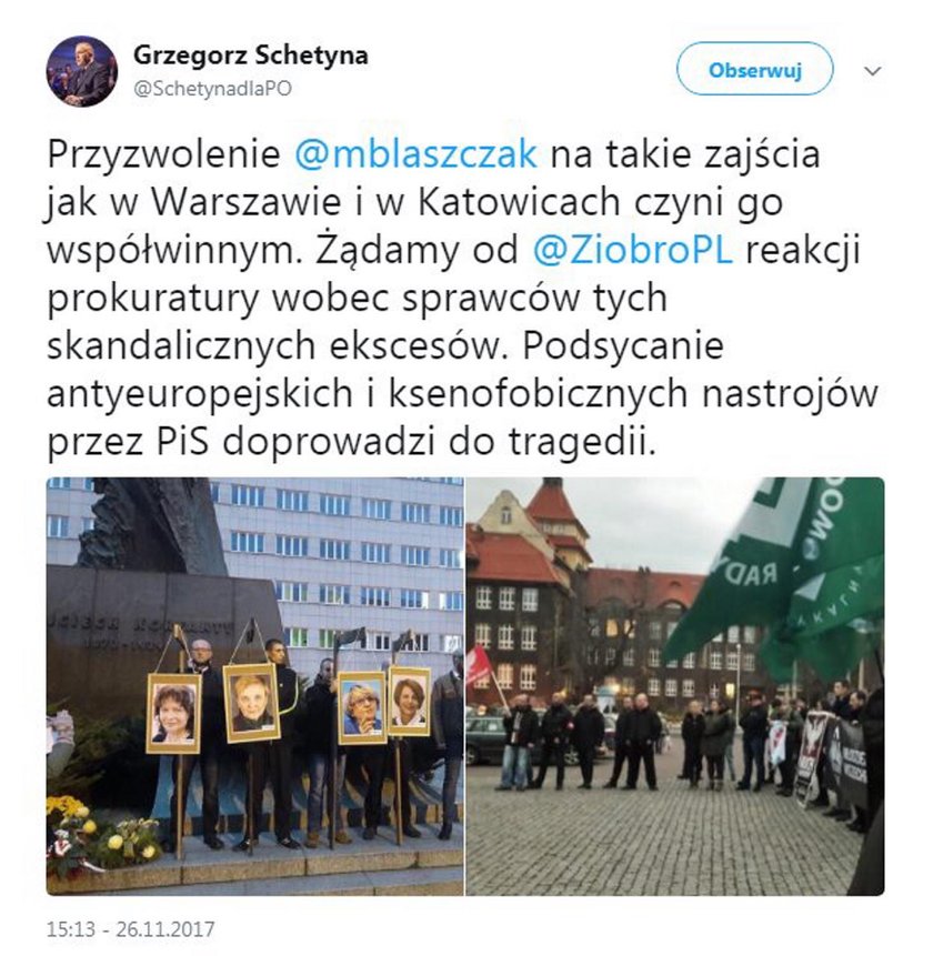 Zdjęcia europosłów na szubienicach