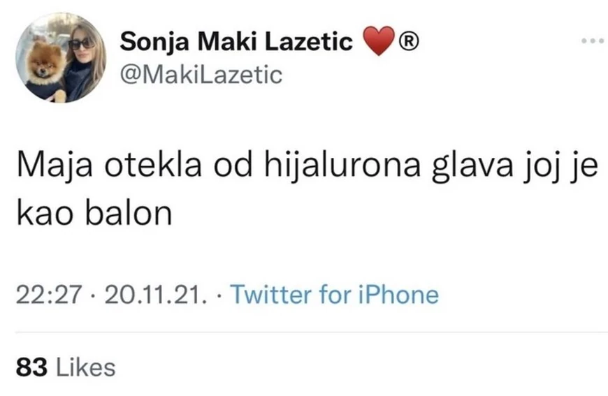 tvit Sonje Lazetić