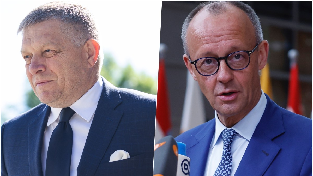 Slovenský premiér Robert Fico a nemecký kancelár Friedrich Merz.