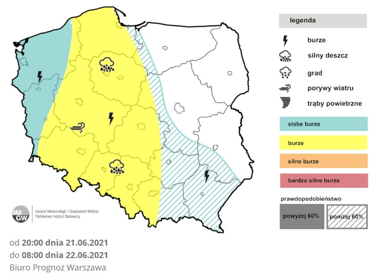 Również noc zapowiada się burzowo