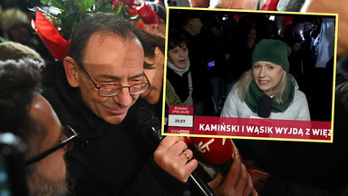 Tłum chciał zagłuszyć reporterkę TVP Info przed aresztem w Radomiu. "Obłudnica" [WIDEO]