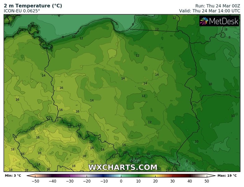 Temperatura wzrośnie maksymalnie do 16 st. C