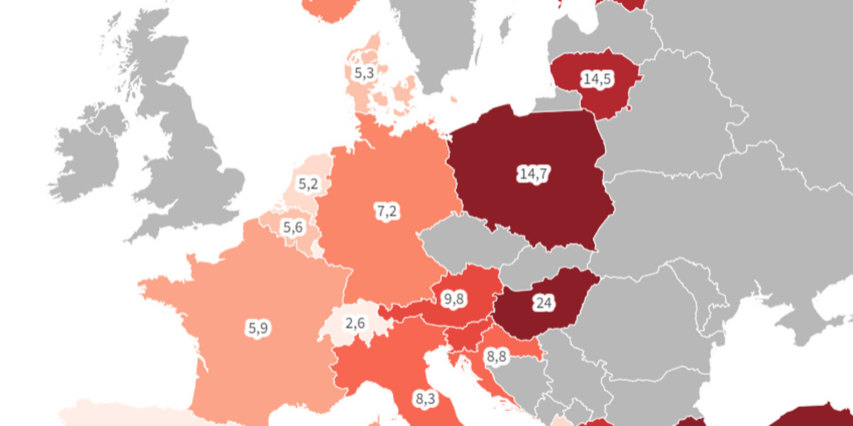 Polska jest na inflacyjnym podium w Europie