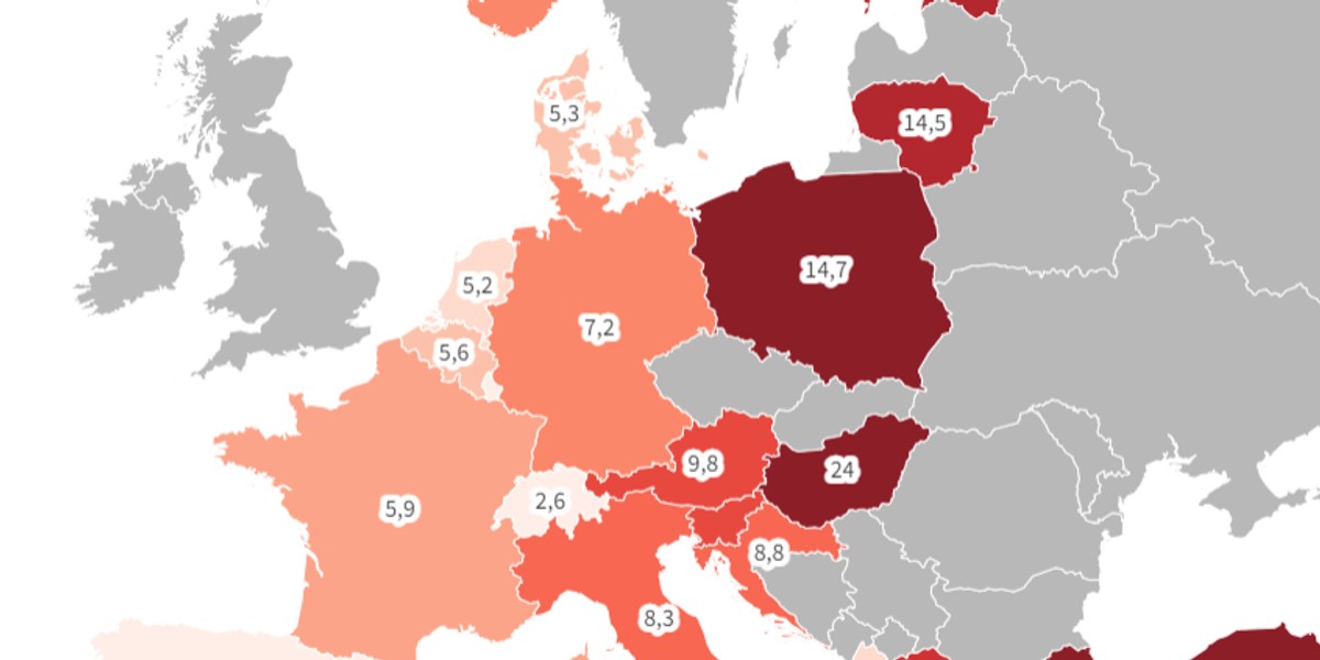 Polska jest na inflacyjnym podium w Europie