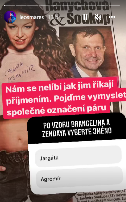Leoš Mareš si vystrelil z nového celebritného páru. 
