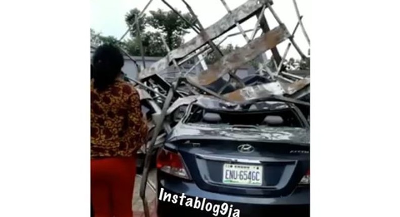 Tank stand collapses on UNN student's new car 